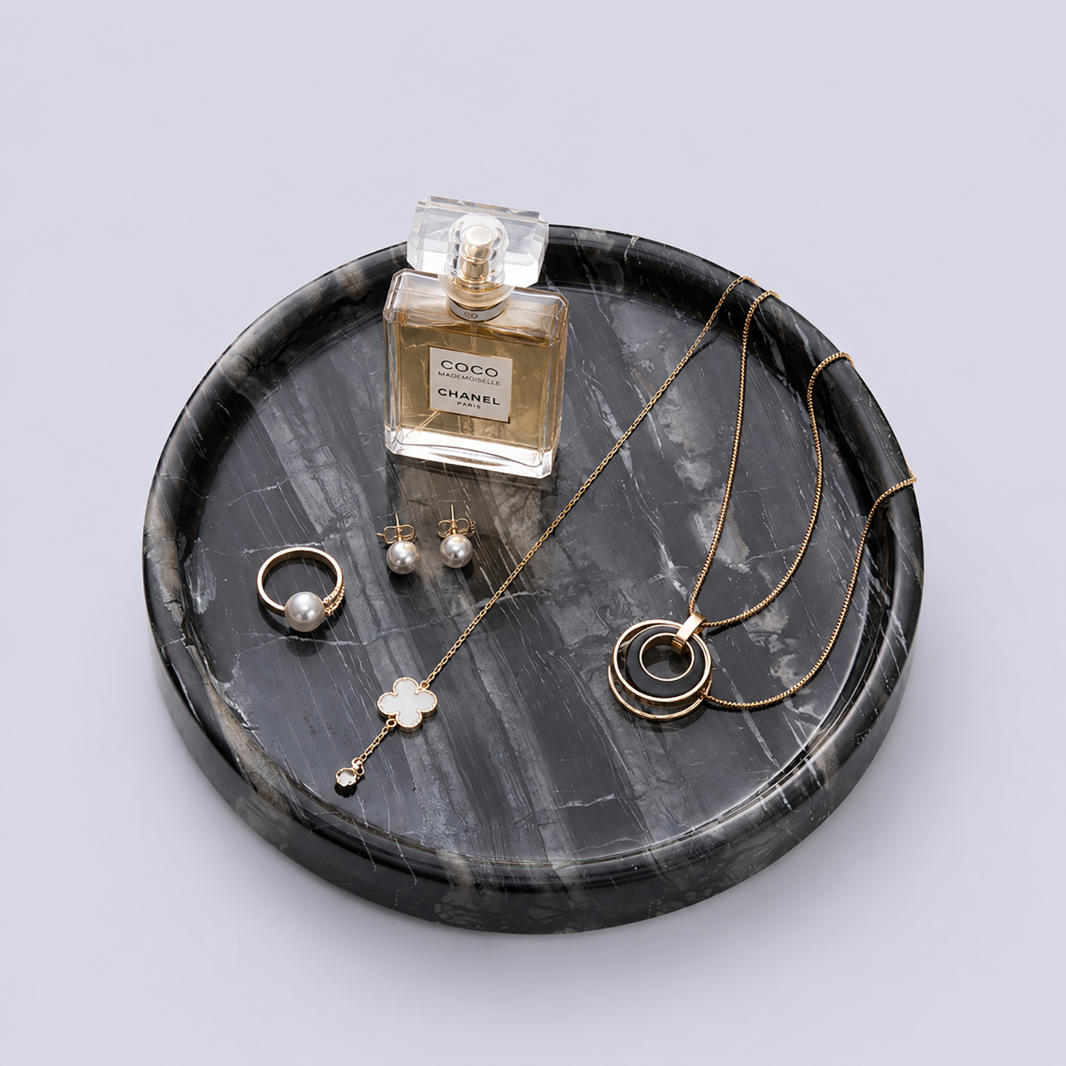 Marble Round Tray, White Marble Tray, Stone Decorative Serving Dish, Marble Serving Board, Wedding Gift, Jewelry Tray